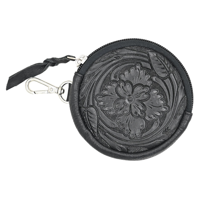 Rafter T Ranch Co Black Tooled Coin Purse Set