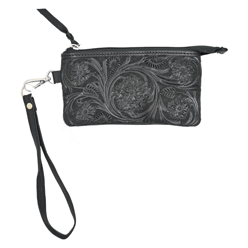 Rafter T Ranch Co Black Tooled Coin Purse Set