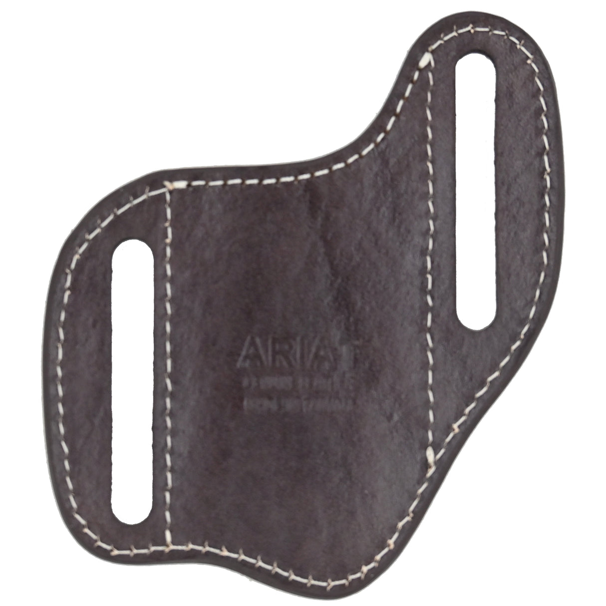 Ariat Leather Pancake Knife Sheath with Brown Floral Tooling and Black Inlay