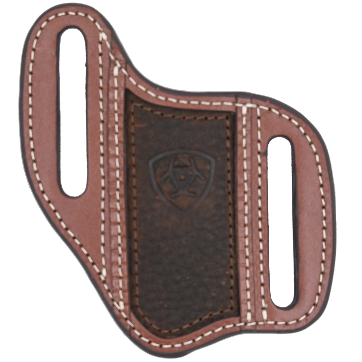 Ariat Leather Pancake Knife Sheath with Brown Shield Inlay