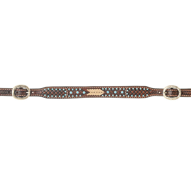 Rafter T Ranch Co. Floral Tooled Arrow Inlay Wither Strap