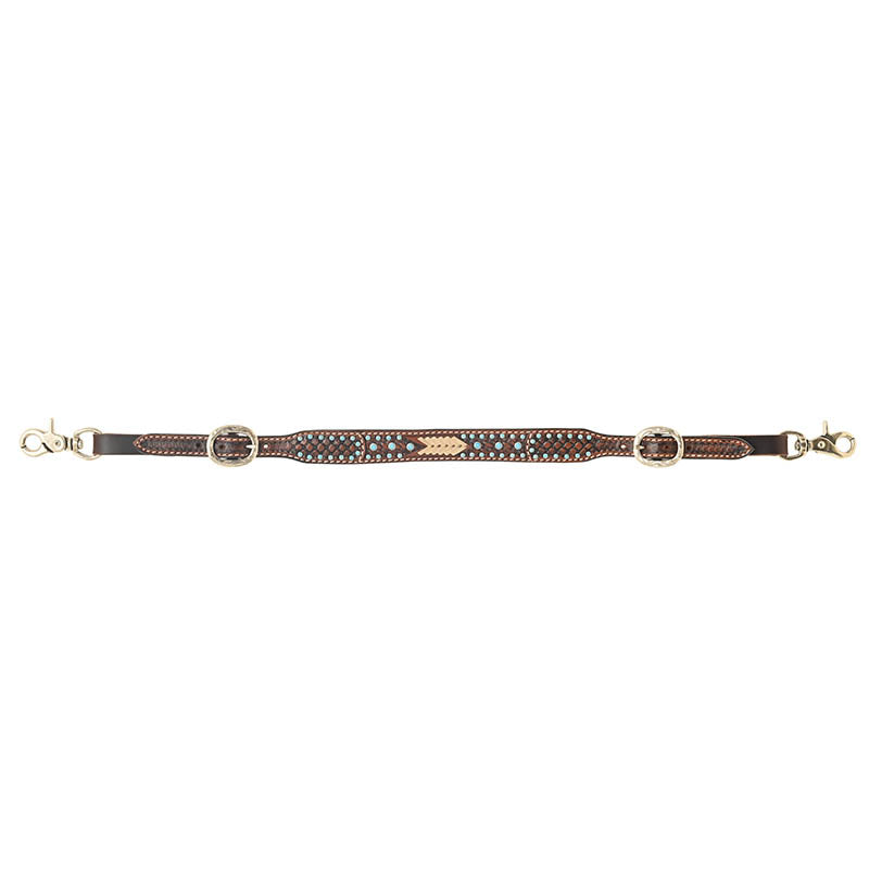 Rafter T Ranch Co. Floral Tooled Arrow Inlay Wither Strap