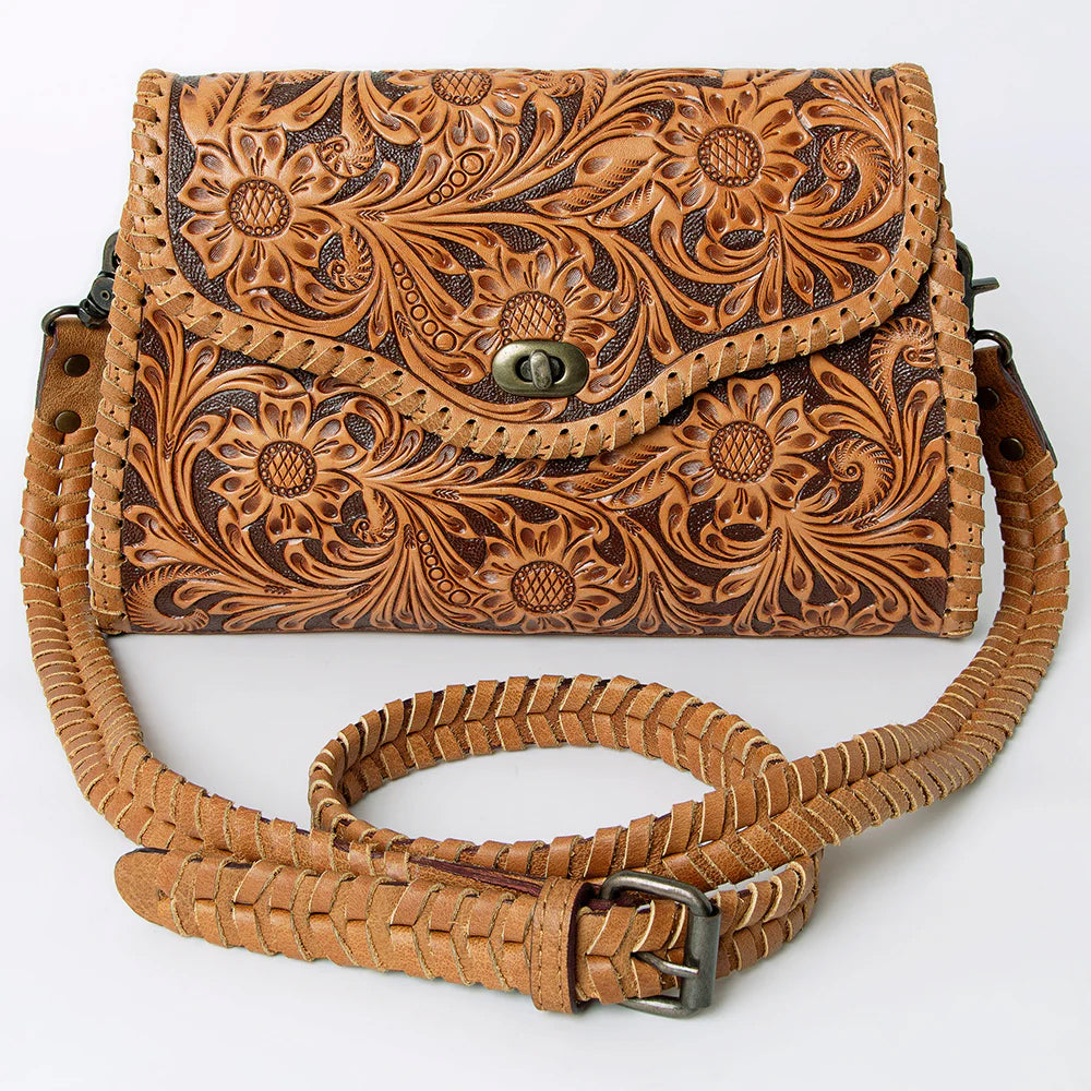 American Darling Tooled Leather Crossbody Purse
