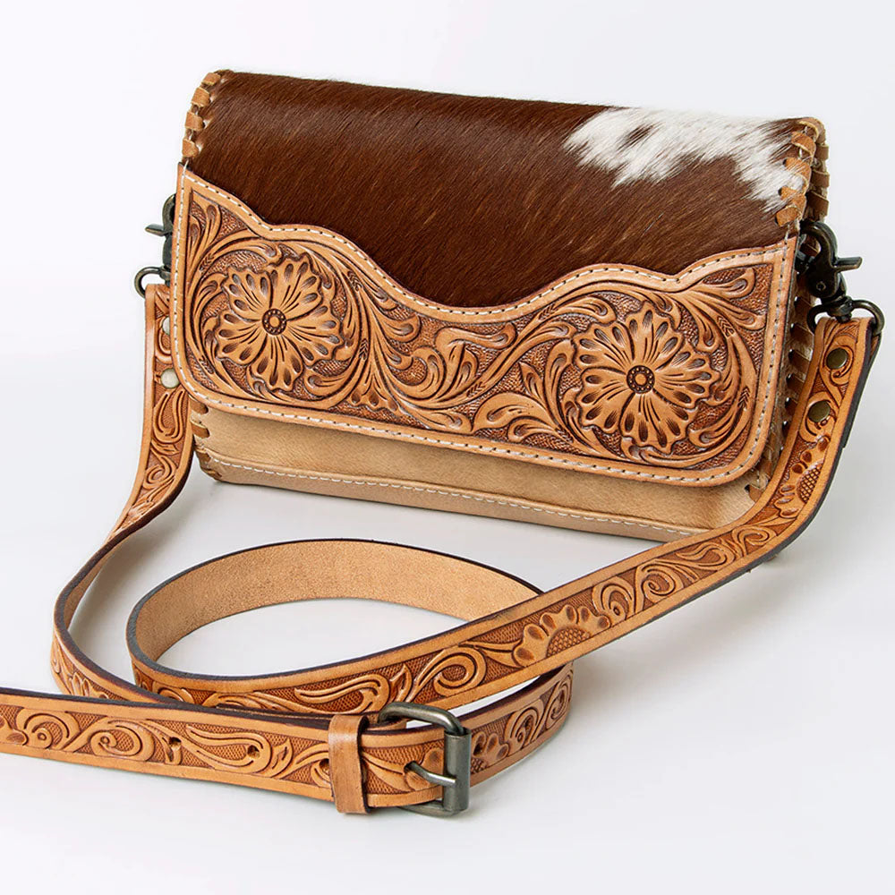 American Darling Tooled Cowhide Crossbody Purse
