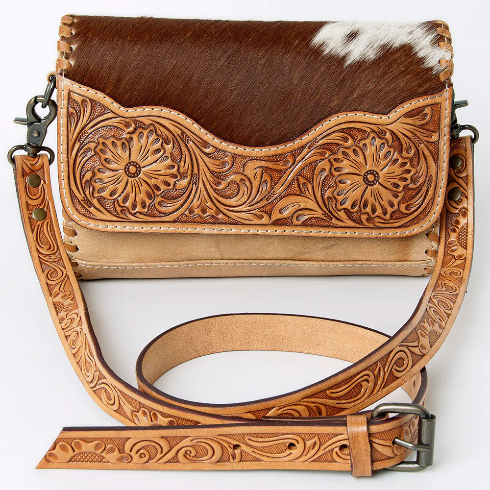 American Darling Tooled Cowhide Crossbody Purse