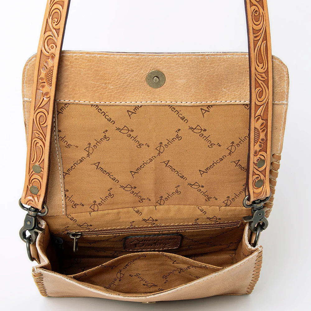 American Darling Tooled Cowhide Crossbody Purse