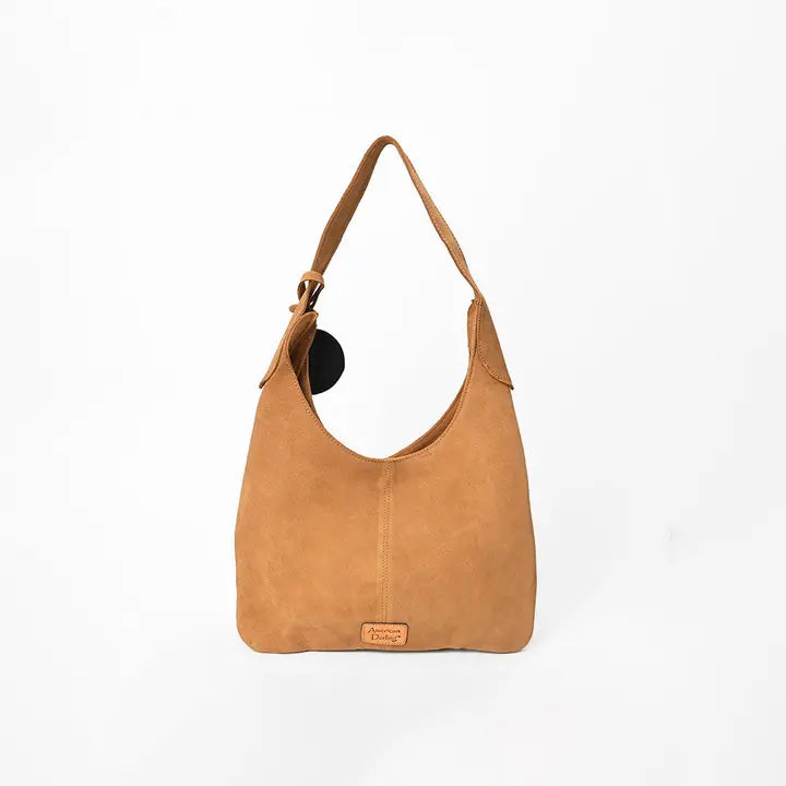 American Darling Embroidered Genuine Camel Suede Hobo Purse