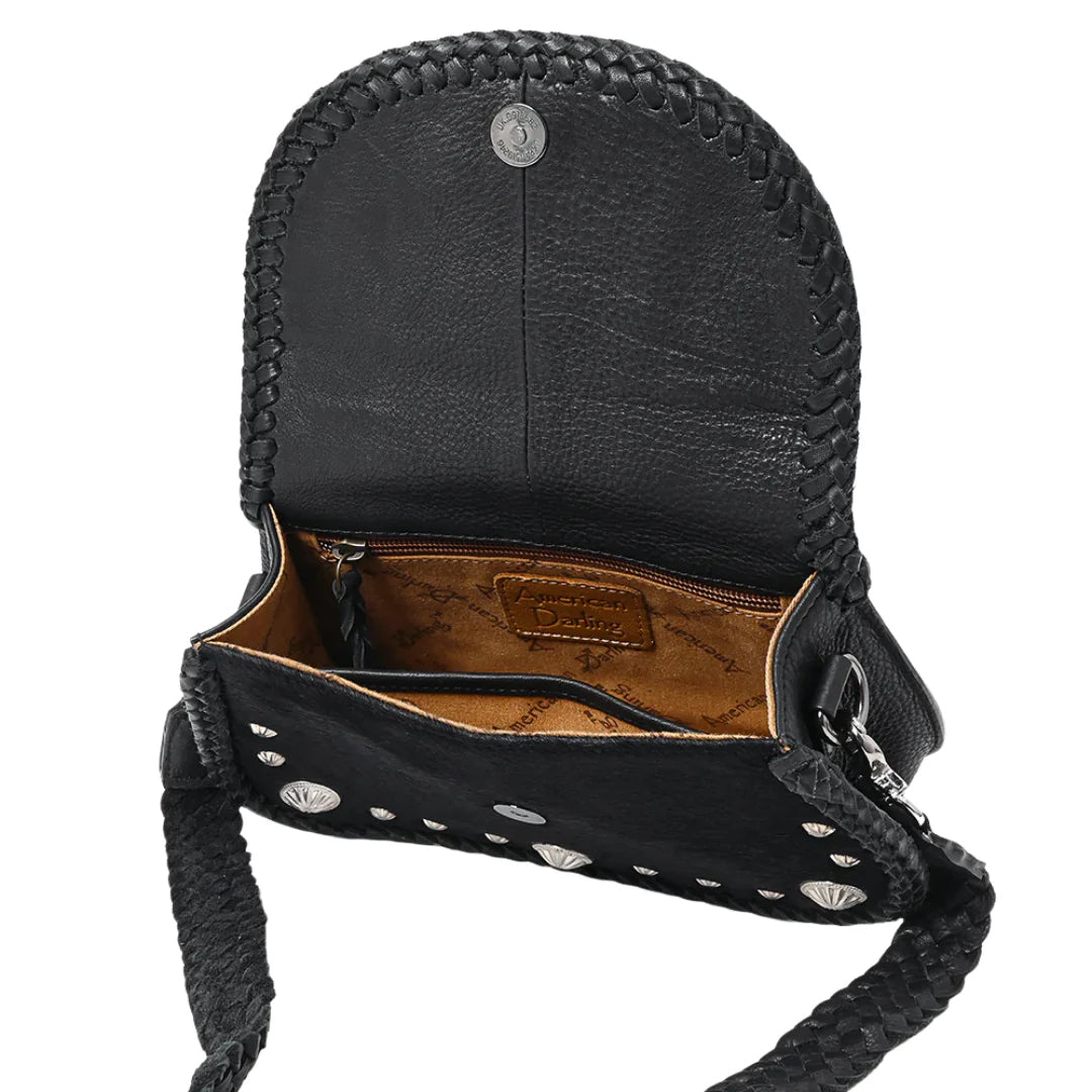 American Darling Black Hair on Hide Concho Purse