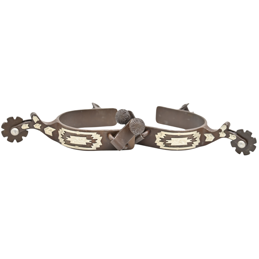 Antique Brown Youth Southwest/Navajo Spurs