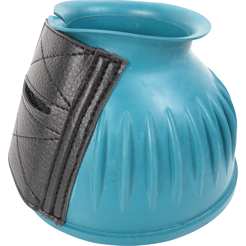 Cashel Teal Rubber Bell Boots with Velcro Closure