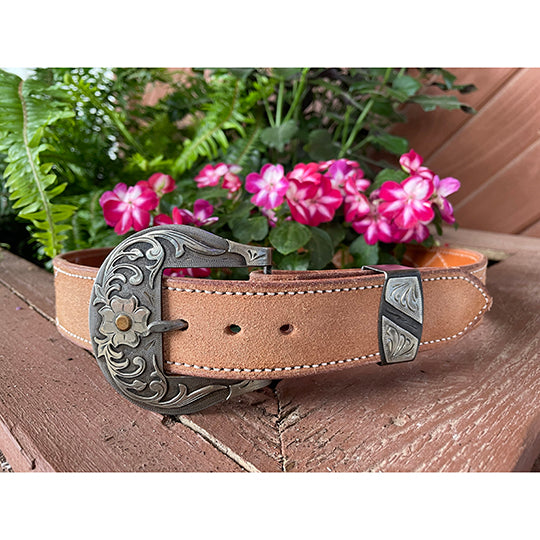 Cowperson Tack 1 1/2" Two-Piece Floral Ranger Belt Buckle