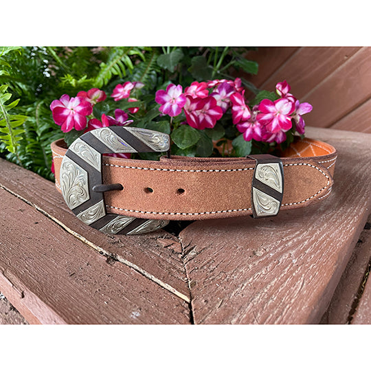 Cowperson Tack 1 1/2" Two-Piece Brown Steel Ranger Belt Buckle