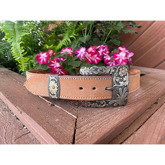 Cowperson Tack 1 1/2" Two-Piece Floral Ranger Belt Buckle