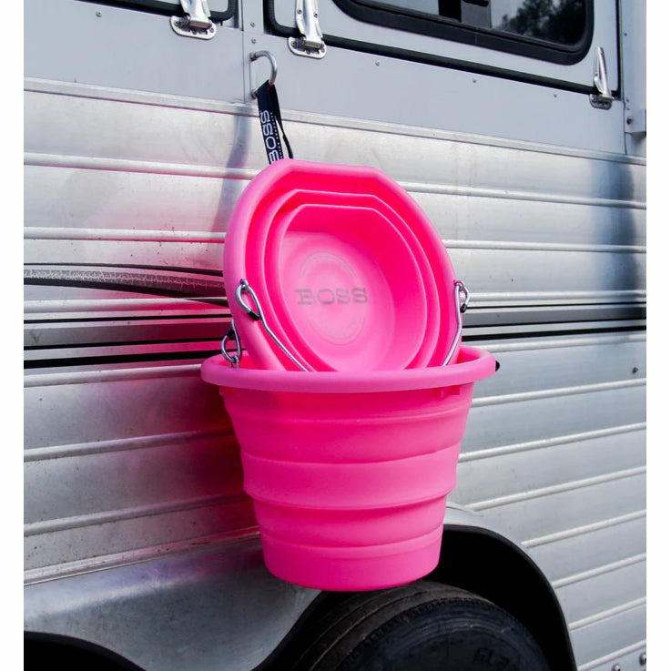 Boss Bucket Collapsible Flat Back Bucket- Neon Pink
