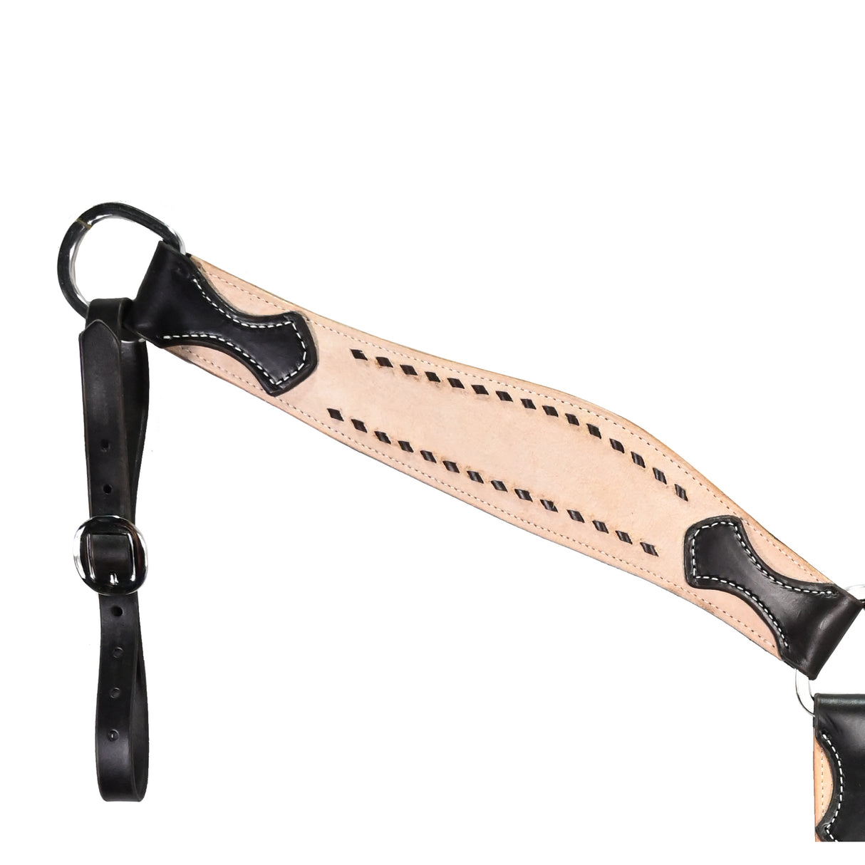San Saba Equine Roughout Breastcollar with Chocolate Buckstitch