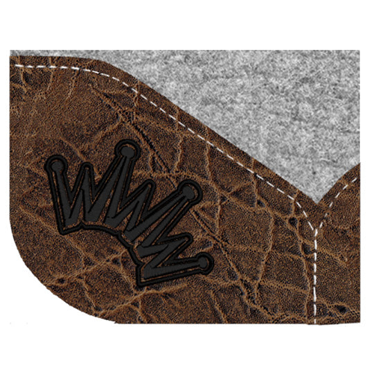 Best Ever 1" Kush Fleesar Series Saddle Pad with Vintage Peat Elephant Wear Leathers- 32"X32"