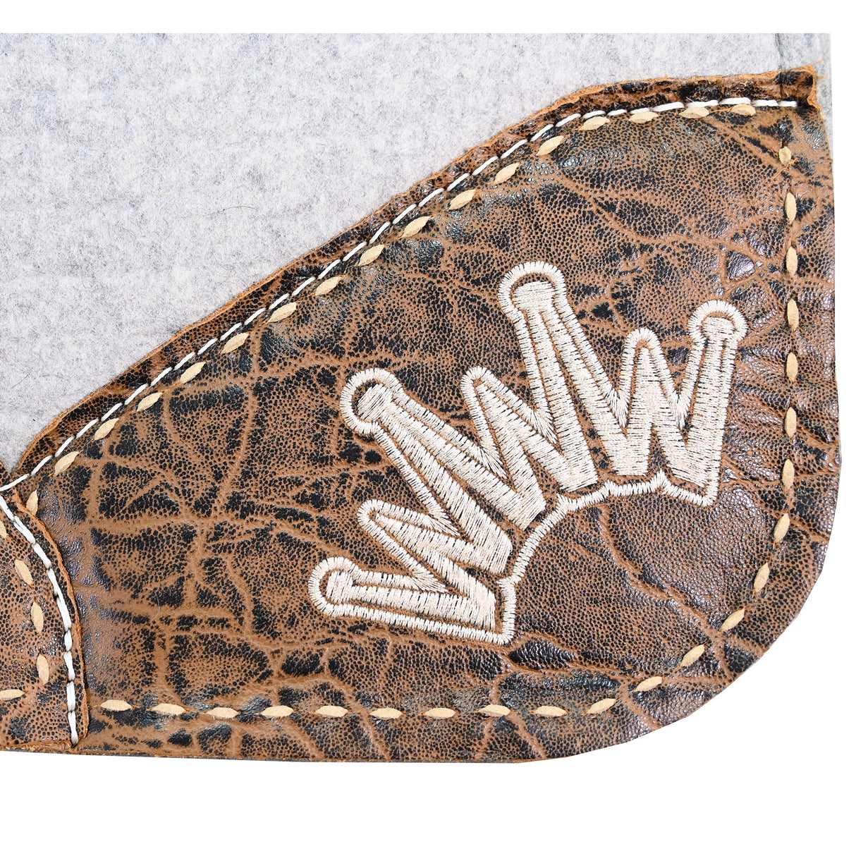 Best Ever 1" Kush Fleesar Series Saddle Pad with Vintage Peat Elephant Wear Leathers & Buckstitch- 32"X32"