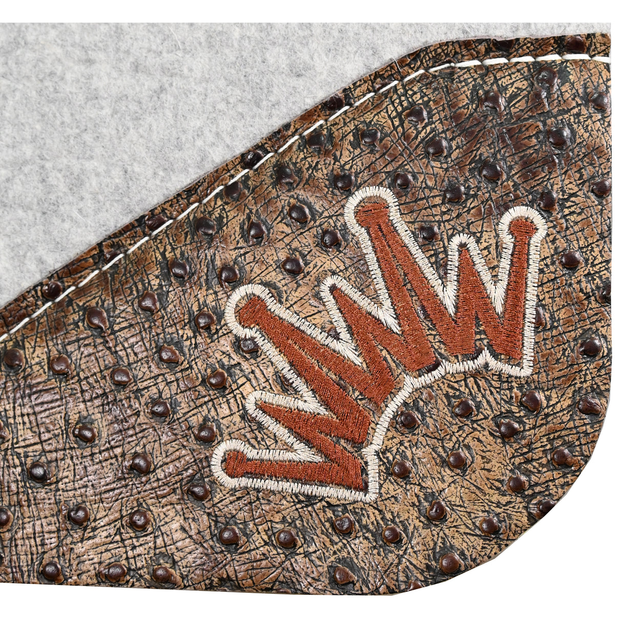 Best Ever 1" Kush Pad with Mocha Ostrich Wear Leathers and Beige/Brown Crown- 32"x32"