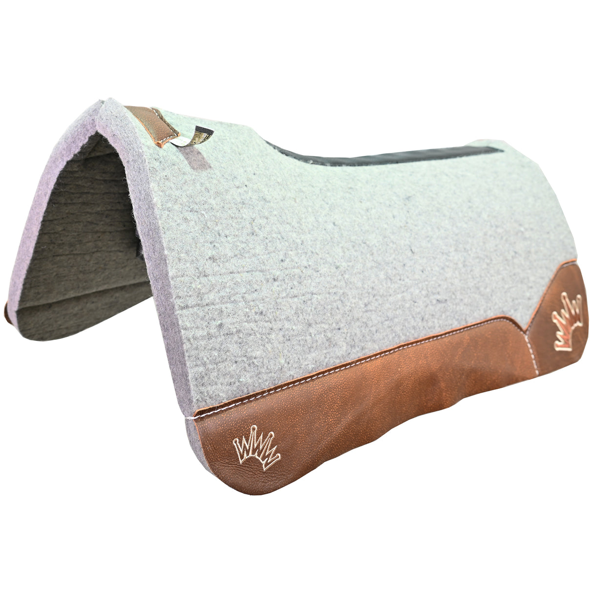 Best Ever 1" Kush Pad with Oak Nut Wear Leathers and Beige/Brown Crown- 32"x32"