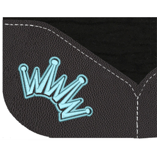 Best Ever 1" Kush Cadillac Pad with Black Wear Leathers and Light Blue Crown- 32"X32"