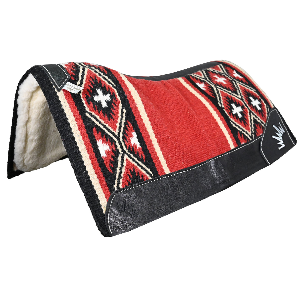 Best Ever 3/4" Red and Black Sequoyah Navajo Kush Fleesar Series Saddle Pad- 34"x38"
