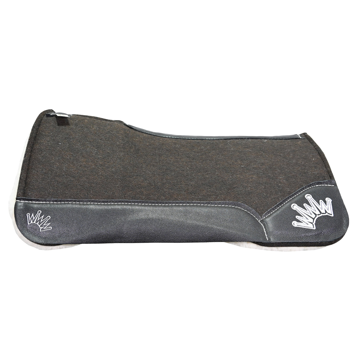 Best Ever 3/4" OG Fleesar Series Saddle Pad with Black Wear Leathers & White Crown- 30"x30"