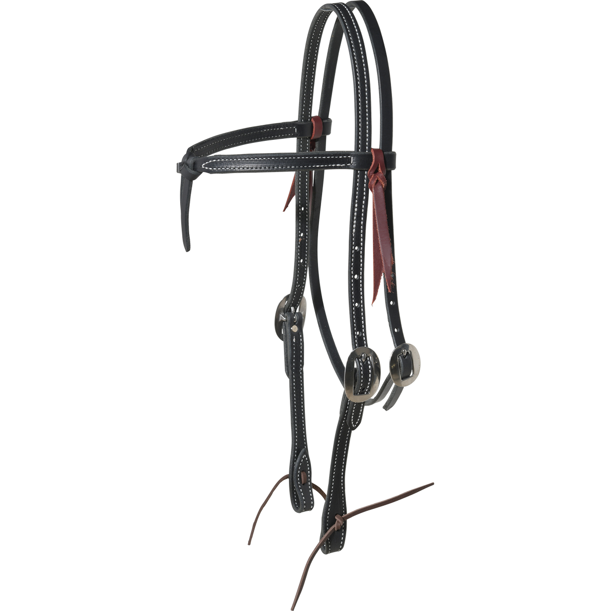 Berlin Custom Leather Black Stitched Futurity Knot Browband Headstall