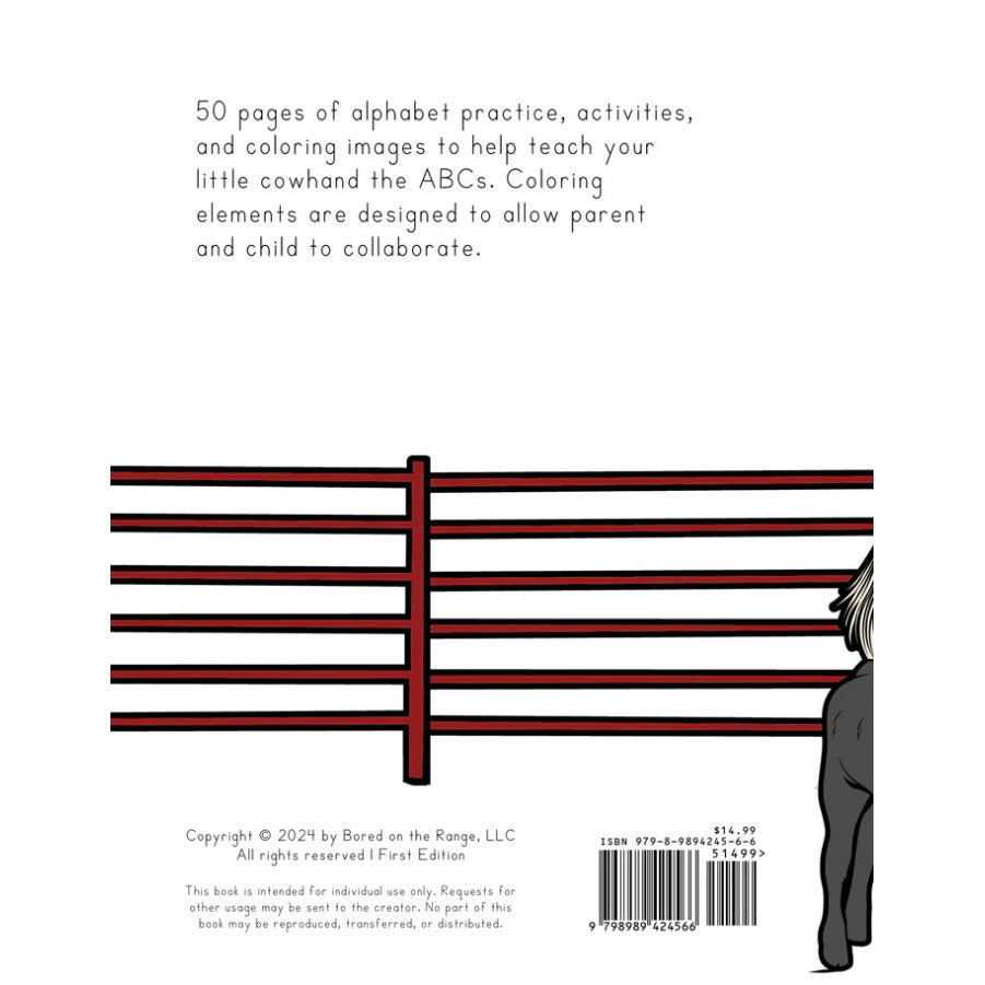 Bored on the Range Branding: Pre-K & Kindergarten ABC Work Book