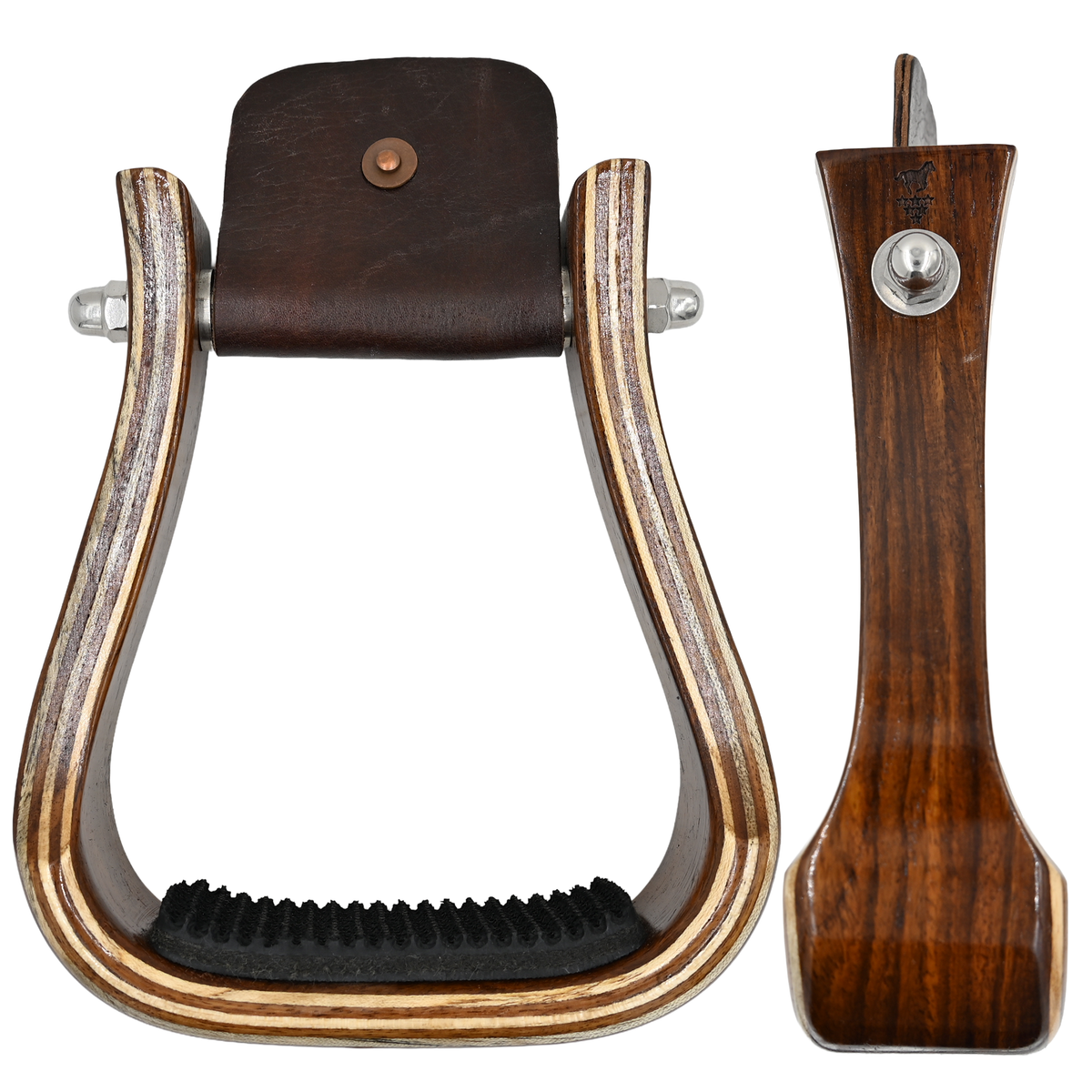Professional's Choice Dark Wood Barrel Stirrups