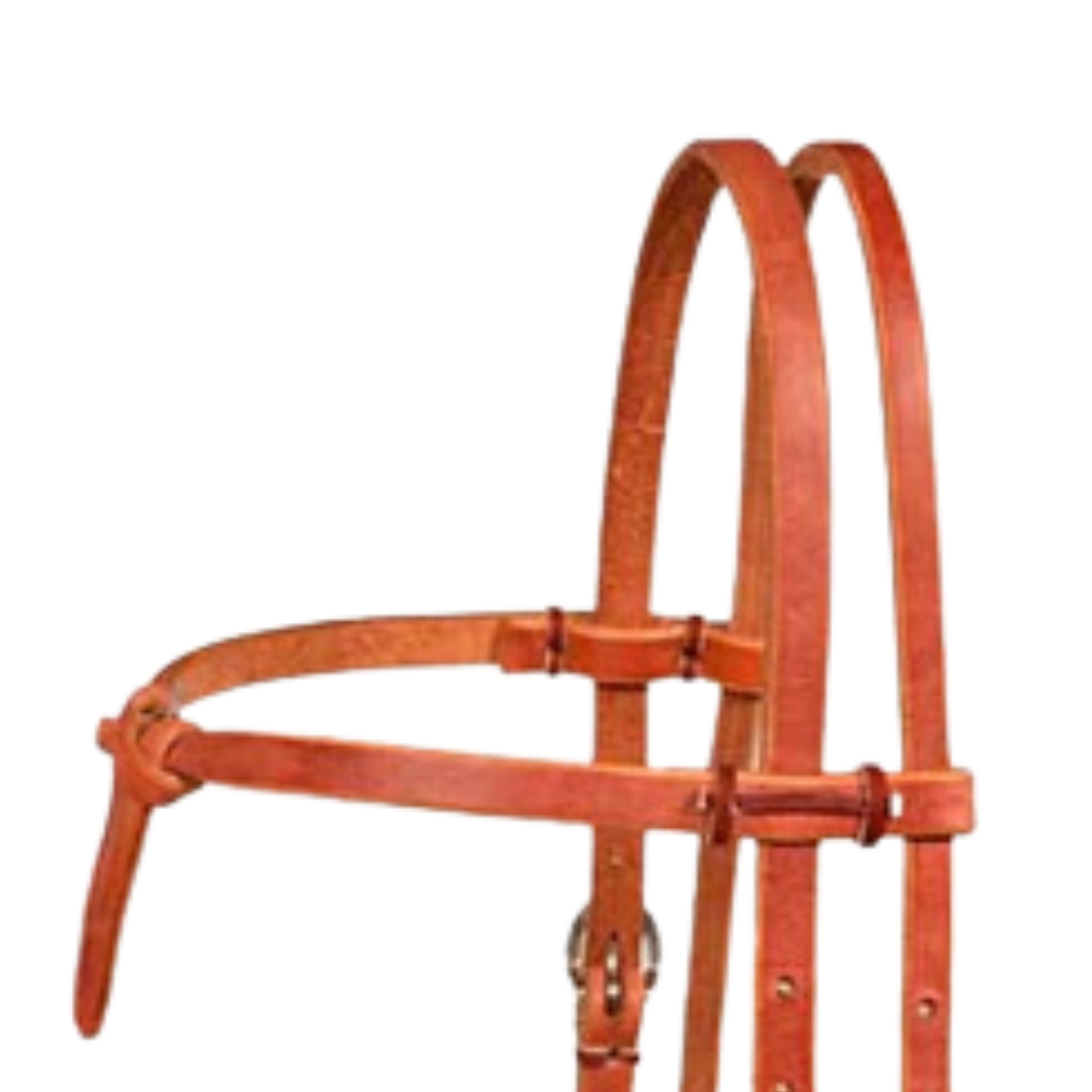 Berlin Custom Leather Futurity Knot Browband Headstall with Rawhide Keepers