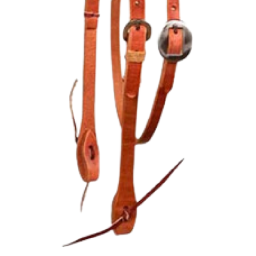 Berlin Custom Leather Futurity Knot Browband Headstall with Rawhide Keepers