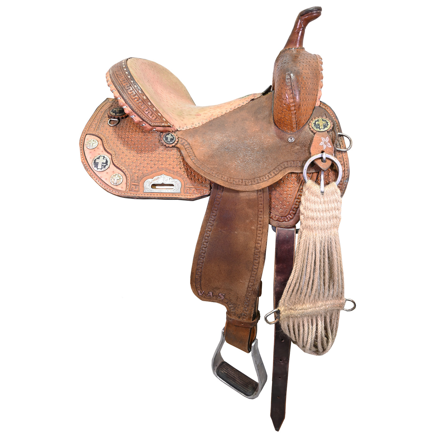 Used 13.5" Double J Pozzi Pro Racer Barrel Racing Saddle