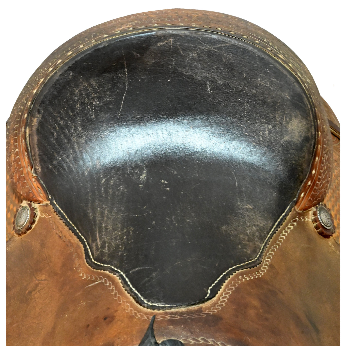 Used 14.75" No Maker Team Roping Saddle