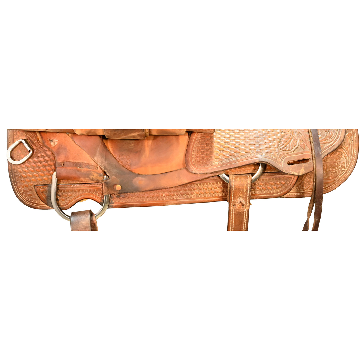 Used 14.75" No Maker Team Roping Saddle