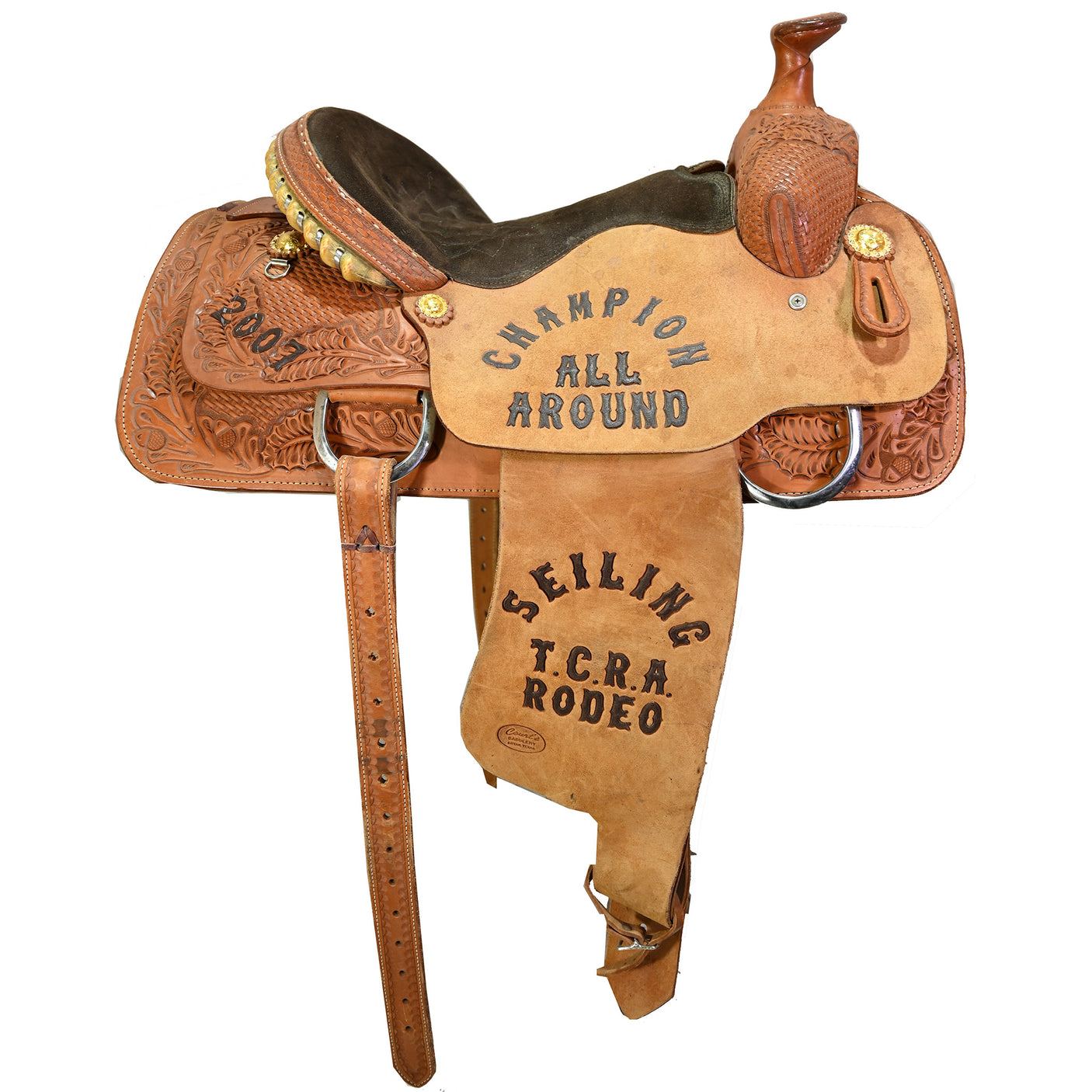 Used 15" Court's Trophy Team Roping Saddle