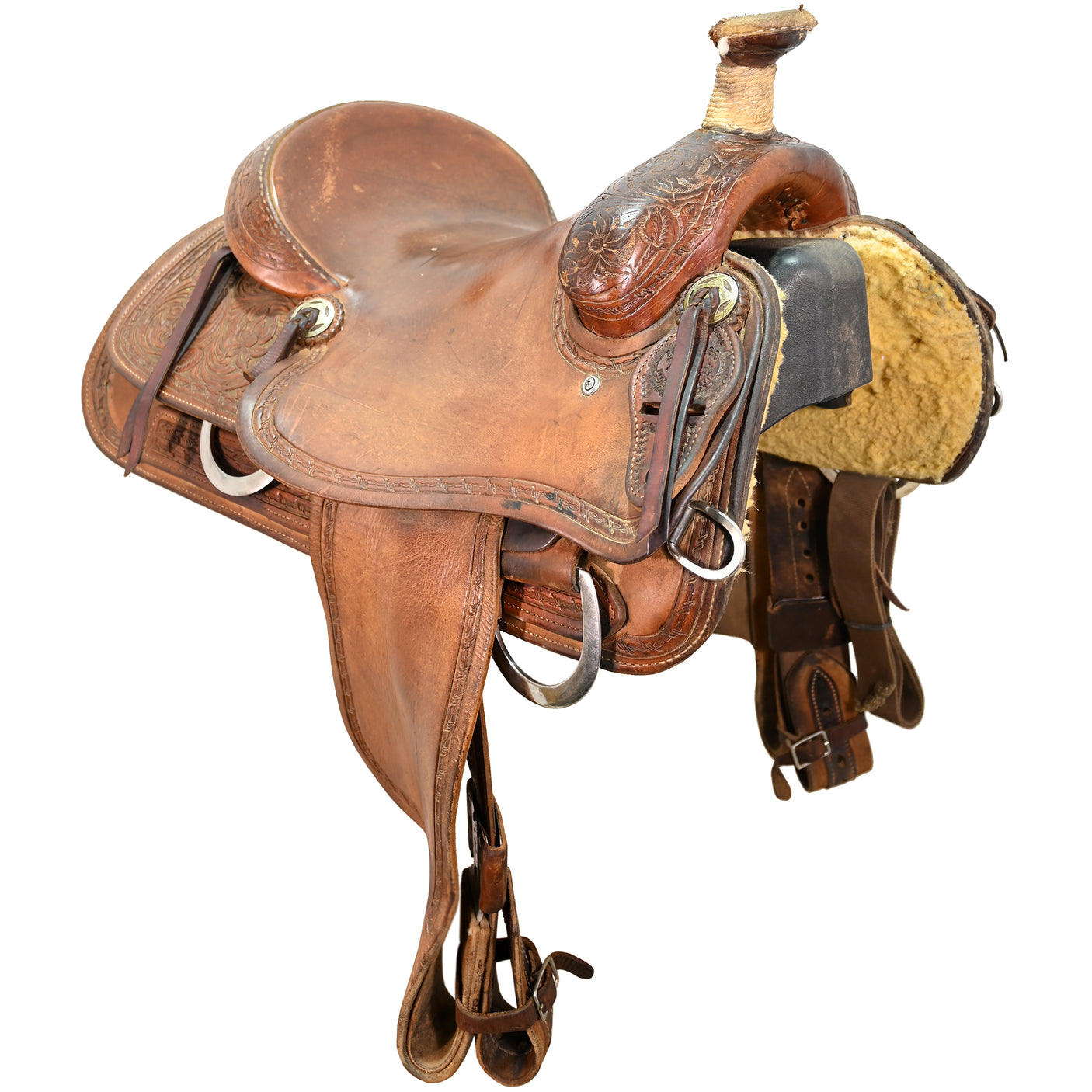 Used 15" Teskey's Ranch Roping Saddle