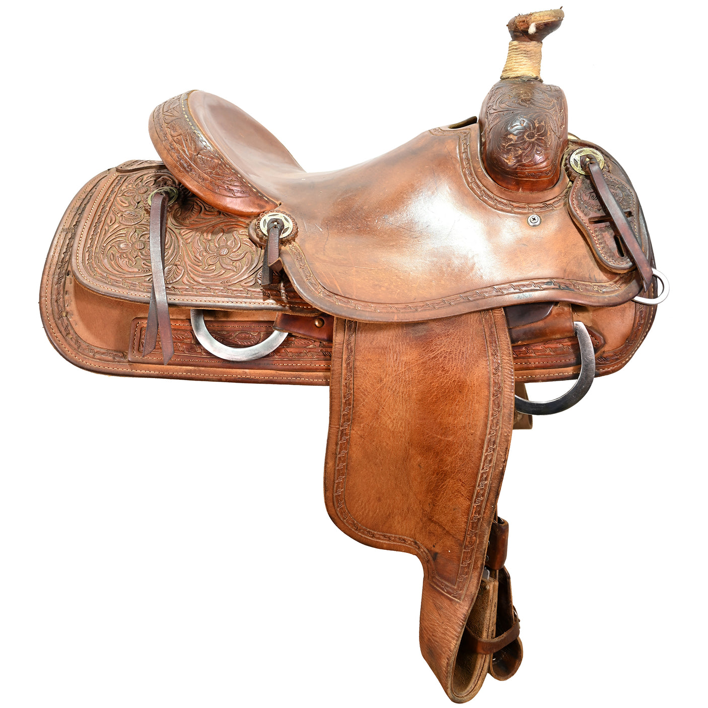 Used 15" Teskey's Ranch Roping Saddle