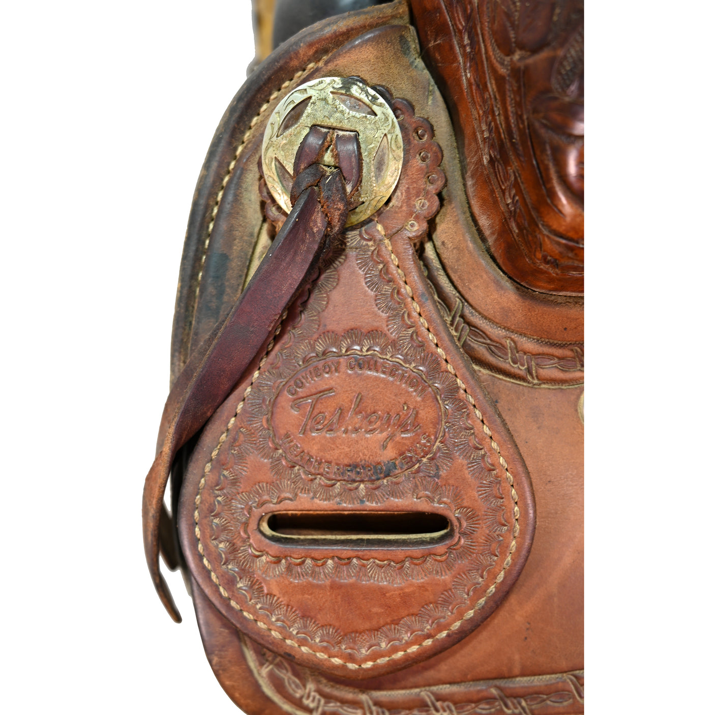 Used 15" Teskey's Ranch Roping Saddle