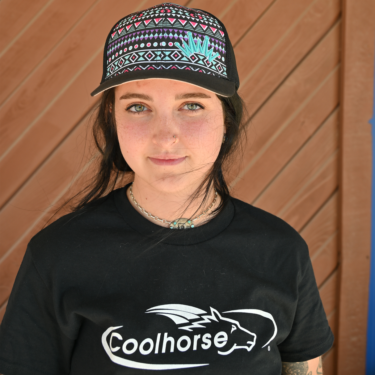Best Ever High Ponytail Aztec Print Ladies' Trucker Cap