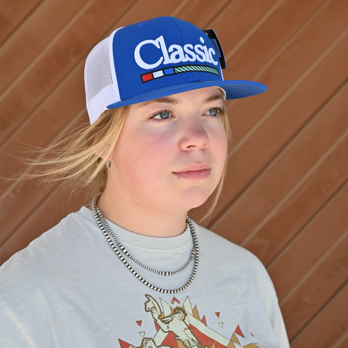 Classic Ropes Royal Mesh Cap with Large Embroidered Logo