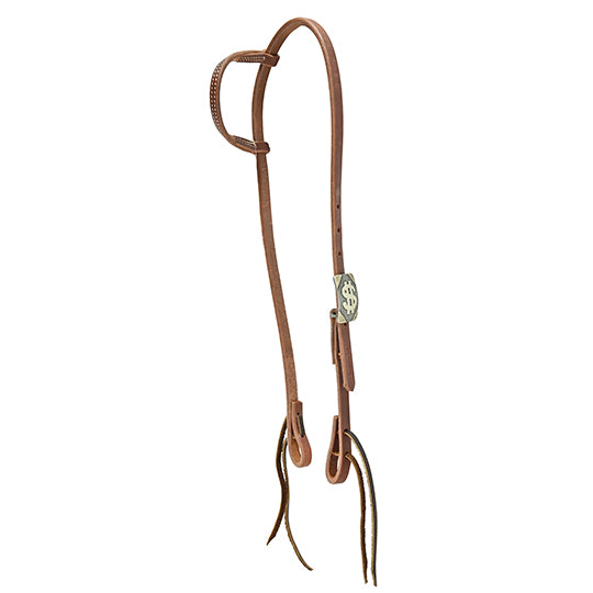 Cowperson Tack Slip Ear Headstall with Dollar Sign Buckle