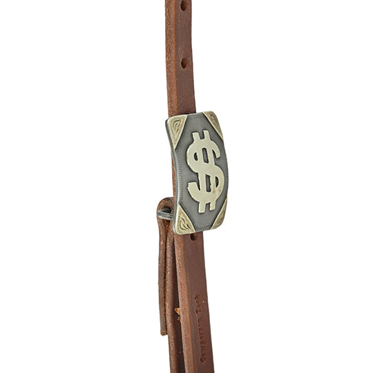 Cowperson Tack Slip Ear Headstall with Dollar Sign Buckle