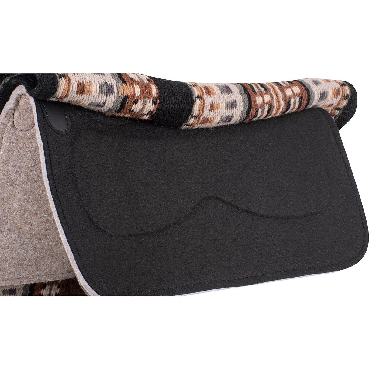 Classic Equine 1" ESP Contour Saddle Pad 34"x38"- Black/Steel Grey