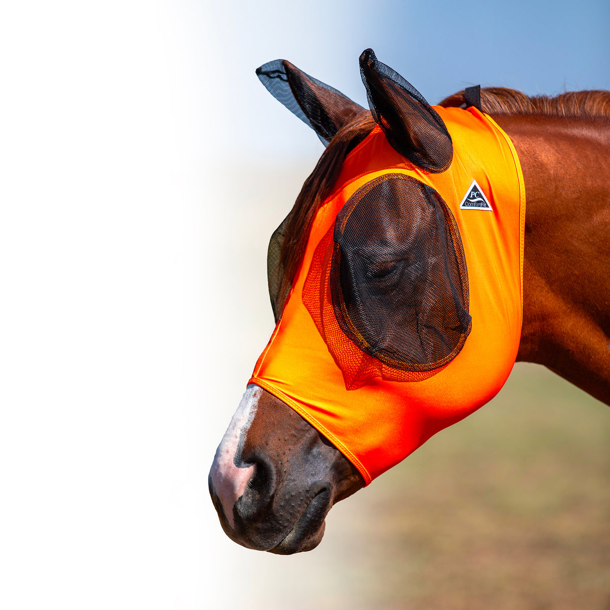 Professional's Choice Comfort Fit Lycra Fly Mask- Orange