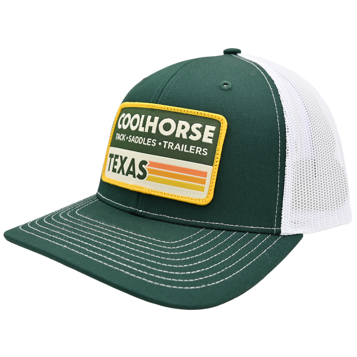 Coolhorse Dark Green and White Mesh Cap with Coolhorse Patch