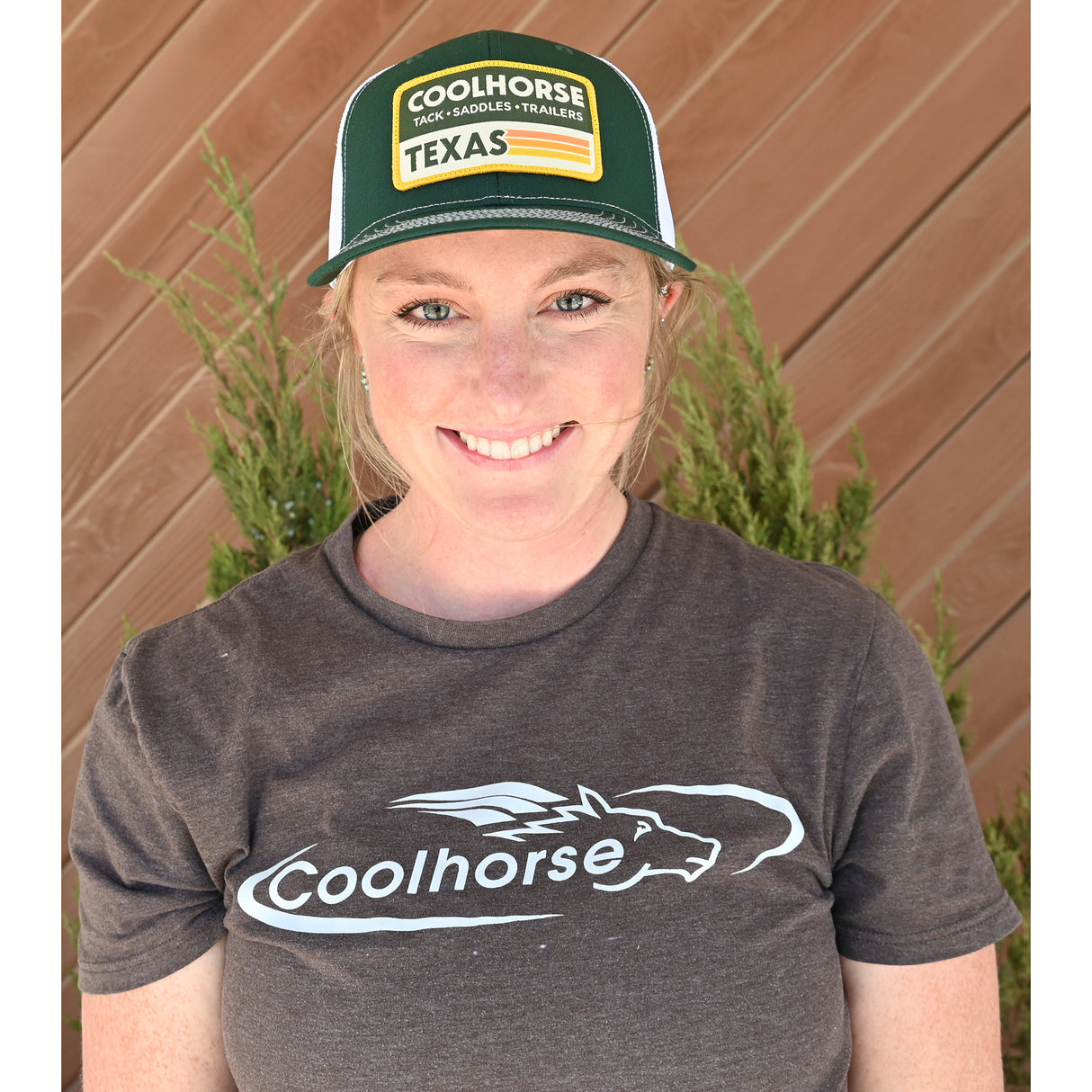 Coolhorse Dark Green and White Mesh Cap with Coolhorse Patch