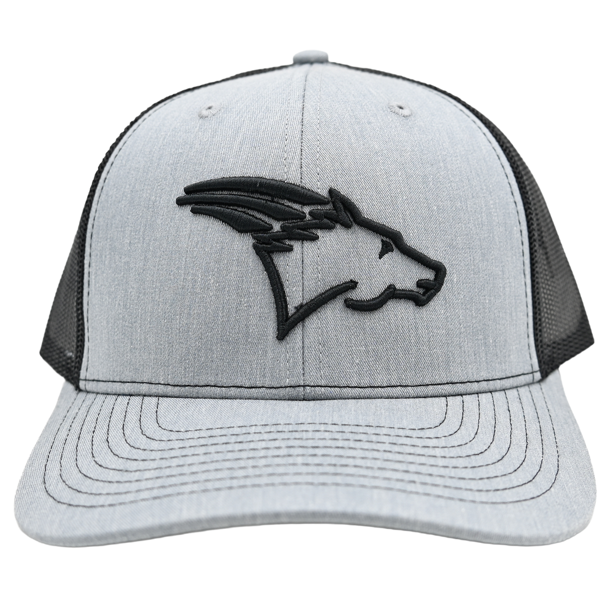 Coolhorse Heather Grey/Black Mesh Cap with Black Coolhorse Logo