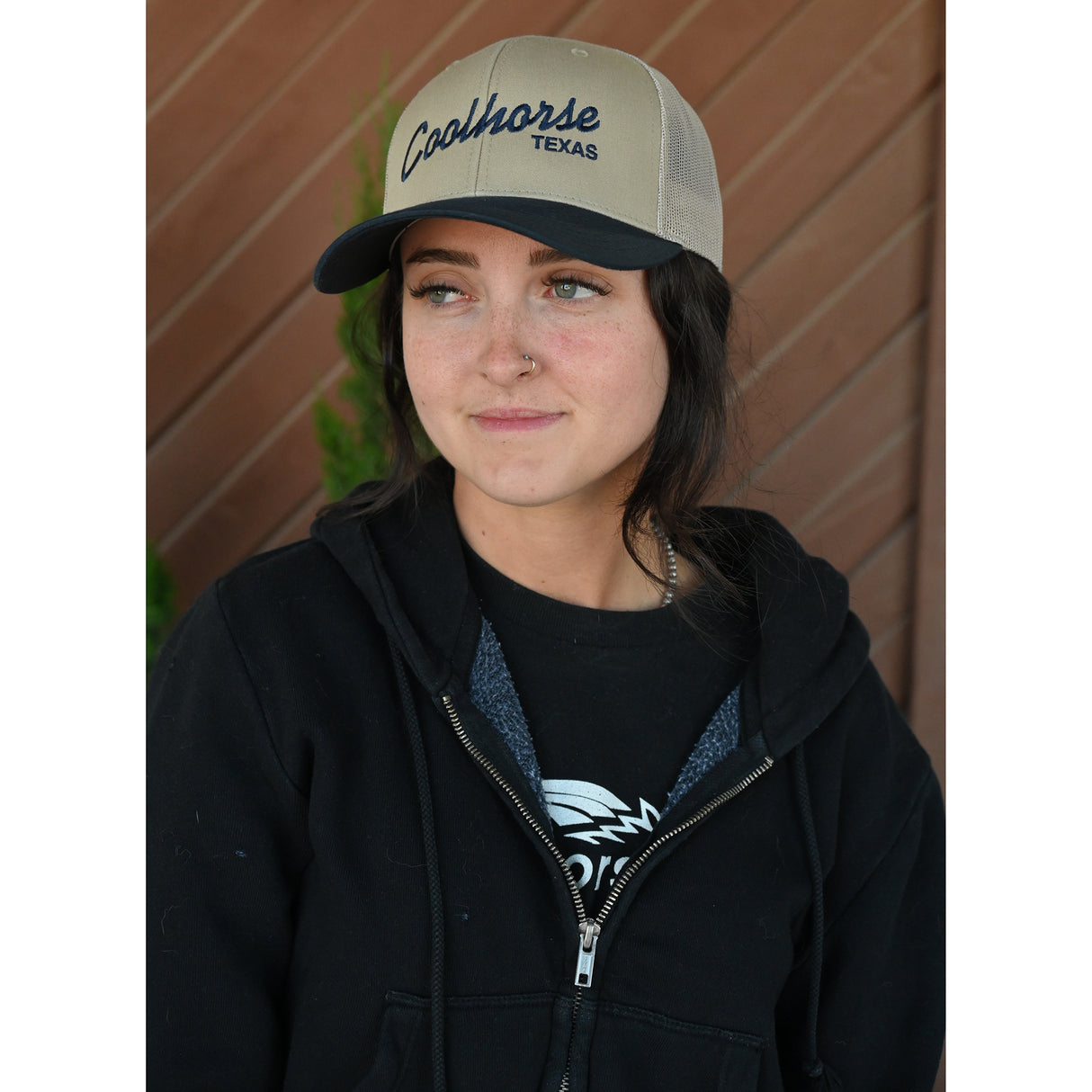 Coolhorse Khaki and Navy Mesh Cap with Coolhorse Script