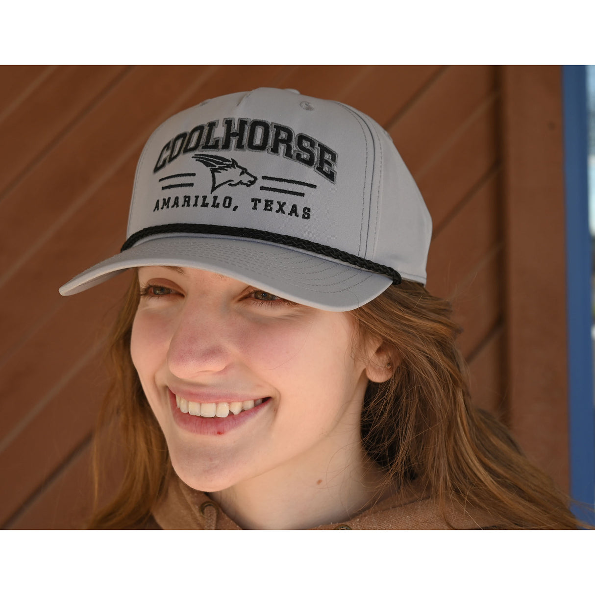 Coolhorse Light Gray Rope Cap with Black Coolhorse Embroidery