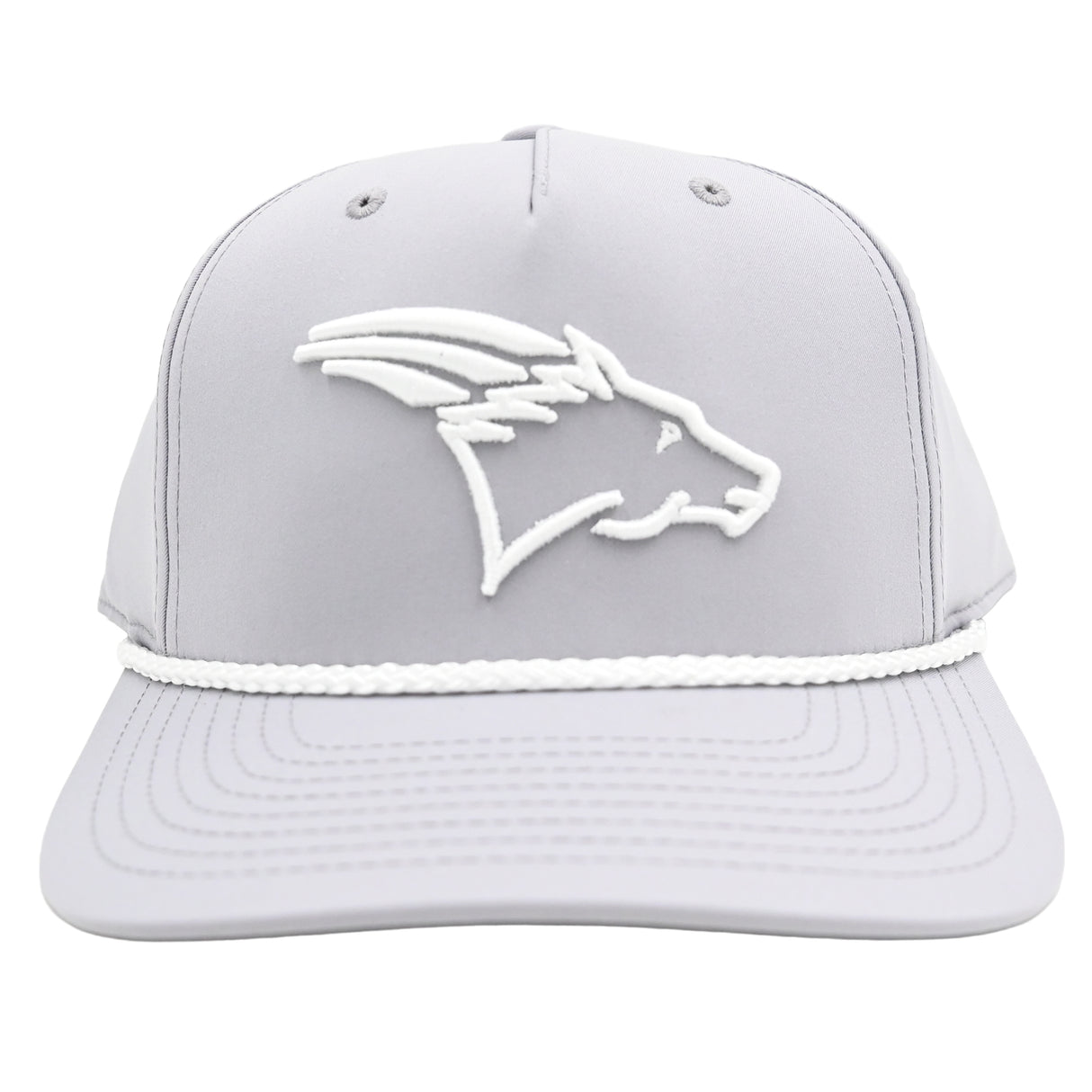 Coolhorse 258 Light Grey Snapback Cap with White Rope and Coolhorse Head Logo